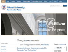 Tablet Screenshot of physics.bilkent.edu.tr